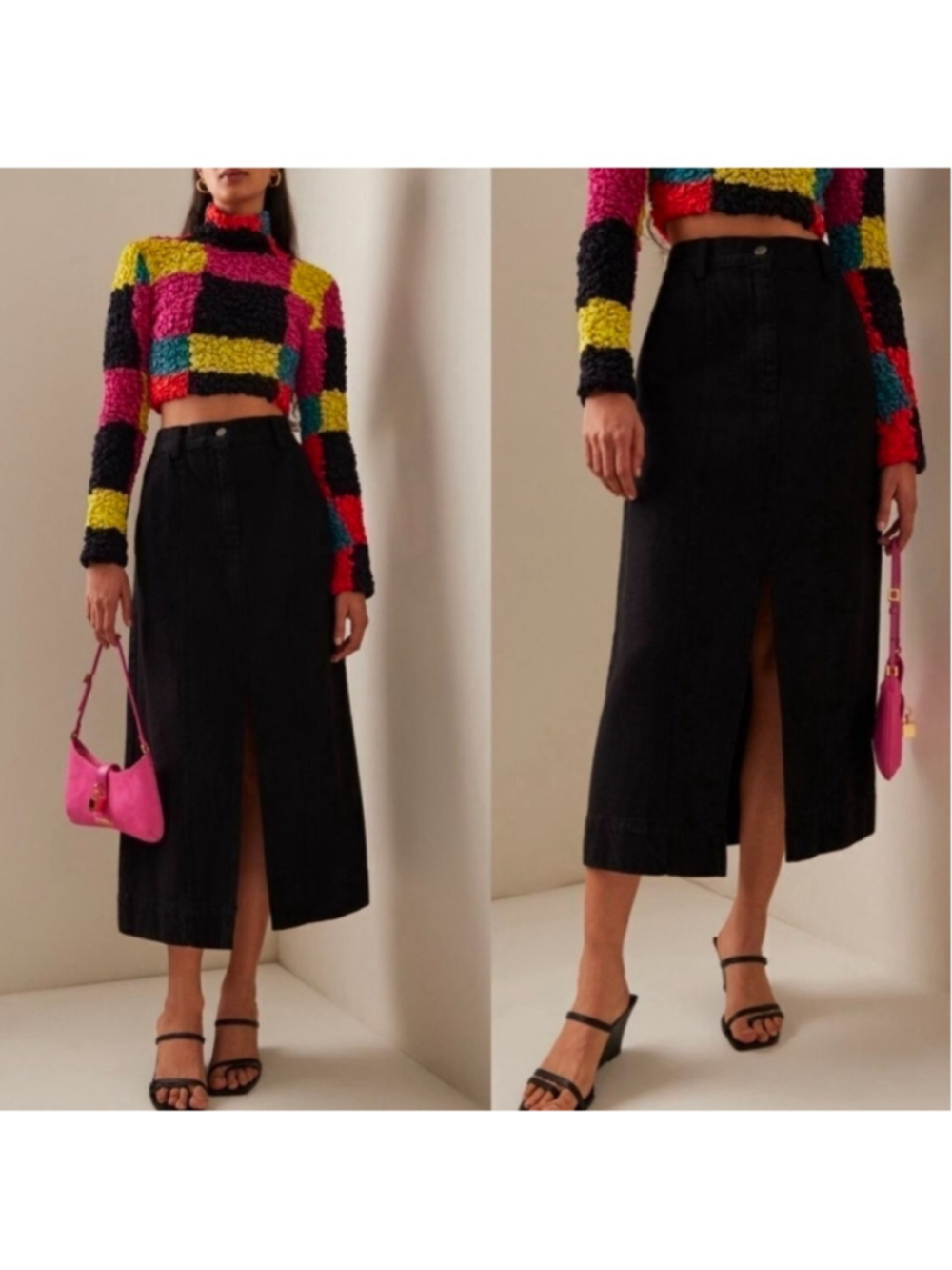 Mara Hoffmann Nikita Organic Cotton Jean Midi Skirt - Picture 3 of 6